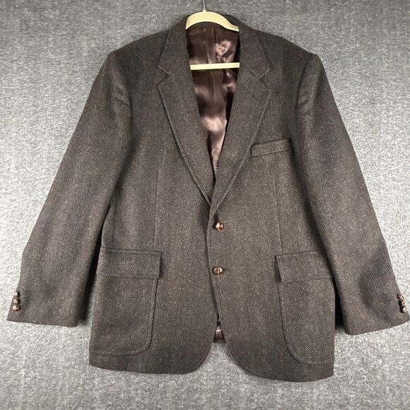 Boston Traders Other - VTG Boston Traders Wool Blazer Mens Sz 44 R Tweed Herringbone Sport Coat Jacket